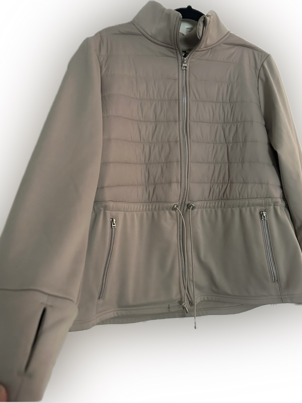 Avia Quilted Lightweight Jacket in Taupe